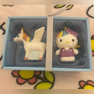 Hello Kitty and Unicorn Figurine Salt and Pepper Set